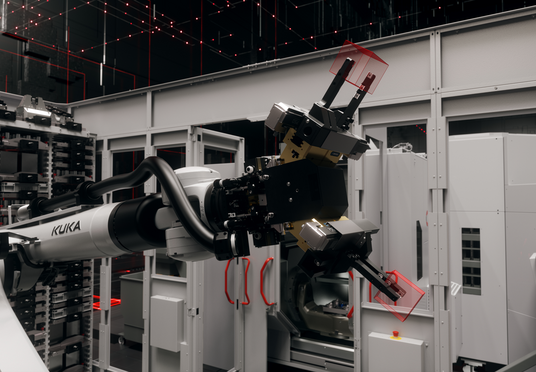 Doppelhybridgreifer des HERMLE Robotersystem RS 2 GEN2