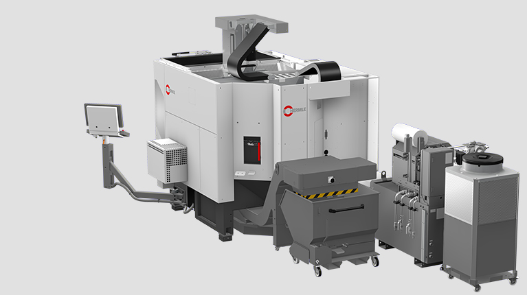 Späneförderer mit innerer Kühlschmierstoffzufuhr IKZ 80/40 und Temperierer