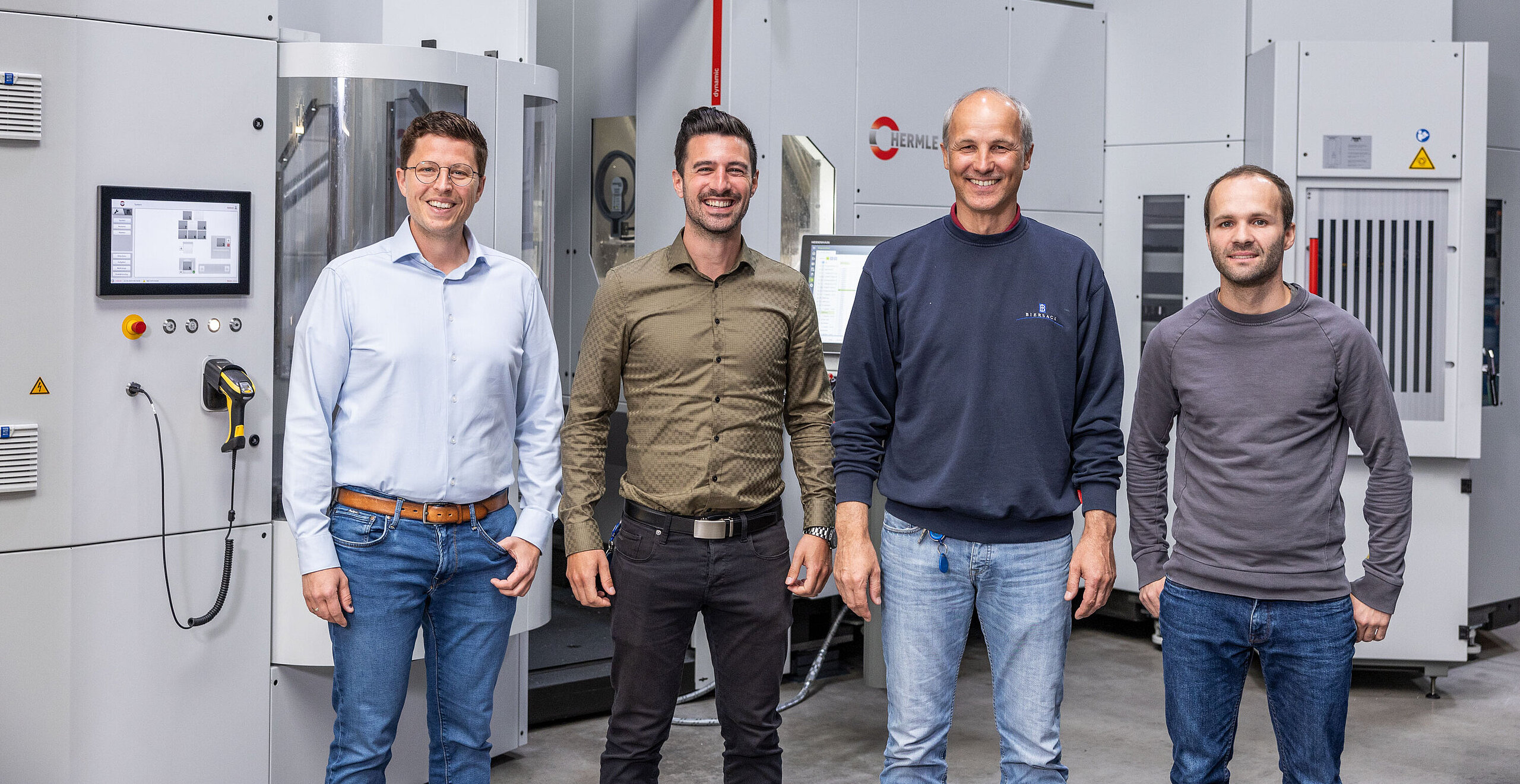 Michael Biersack, Technical Managing Director; Tobias Klinger, Production Manager; Gerhard Bissinger, Milling Team Leader and Christian Karg, CAM Programmer